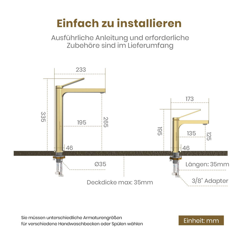 Wasserhahn Arcspout XF21 Lang - Champagnergold - Bild 20