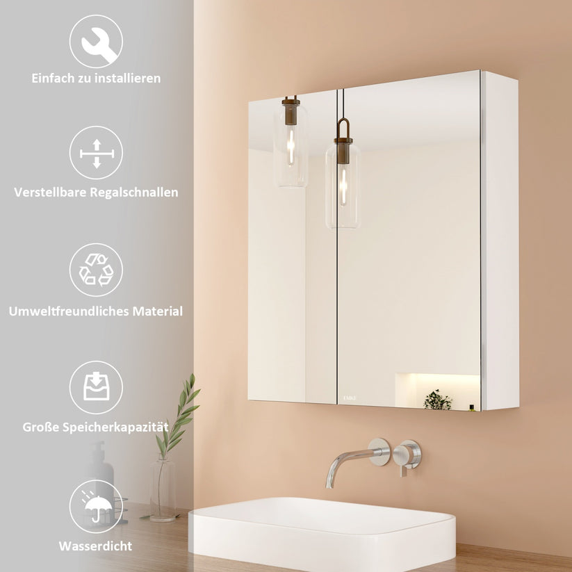 Badezimmer-Spiegelschrank MC6 - Weiß / 60 x 65 cm - Bild 13