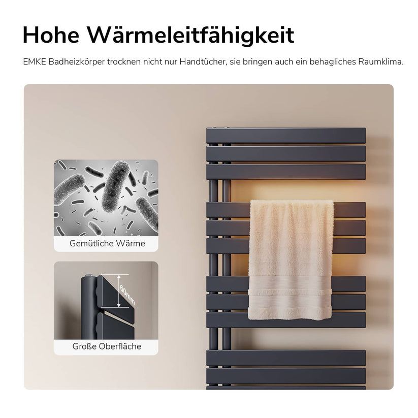Handtuchheizkörper Flatrad SFTR1 - Anthrazit / 160 x 60 cm - Bild 7
