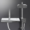 EMKE Duschsystem „F12“ – Thermostat-Duschset mit 260x260 mm Kopfbrause, Handbrause & Einhebelsteuerung, Aufputz, Chrom