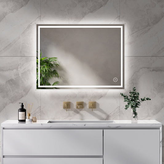 EMKE Badspiegel "LeeMi Ω Pro" 60*80cm mit LED Beleuchtung und Touch Schalter(Schlaue 3-in-1-Touch.)