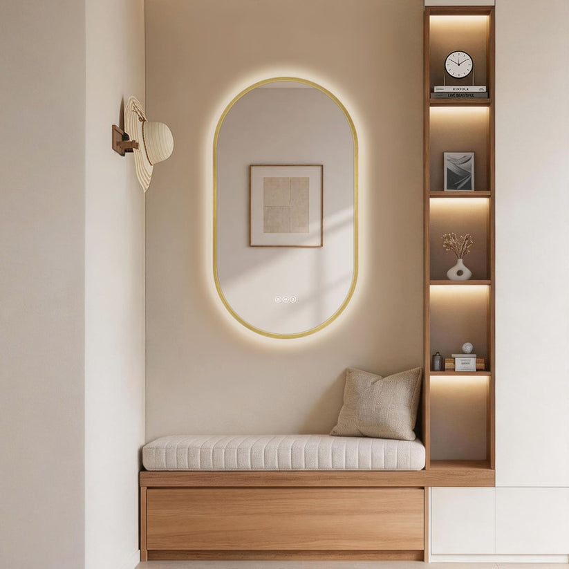 Badezimmerspiegel Glowrim LM37 - 45 × 75 × 2.5 cm / Gold - Bild 25