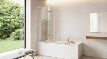 Moderner Badewannenaufsatz aus Glas, minimalistische Duschwand für Badewanne