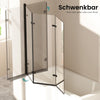 Dreiteilige faltbare Duschwand für Badewannen mit Nano-Beschichtung, 120–130 × 140 cm