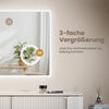 Rahmenloser LED-Spiegel mit Touch‑Bedienung