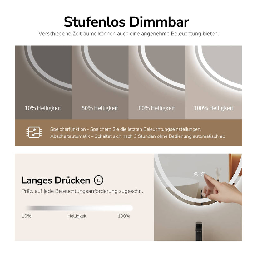 Badezimmerspiegel Glowrim OLM19 - 50 x 70 x 3 cm - Bild 5