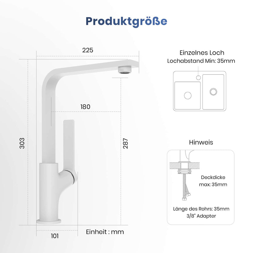 Wasserhahn Arcspout XF26 - Weiß matt - Bild 16