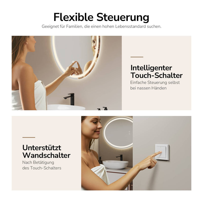 Badezimmerspiegel Glowrim OLM19 - 50 x 70 x 3 cm - Bild 7