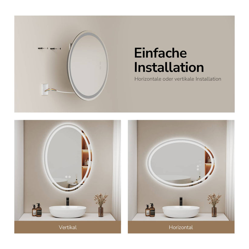 Badezimmerspiegel Glowrim OLM19 - 50 x 70 x 3 cm - Bild 8
