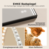 LED‑Badezimmerspiegel mit Anti‑Beschlag & dimmbarer Beleuchtung, schwarzer Rahmen