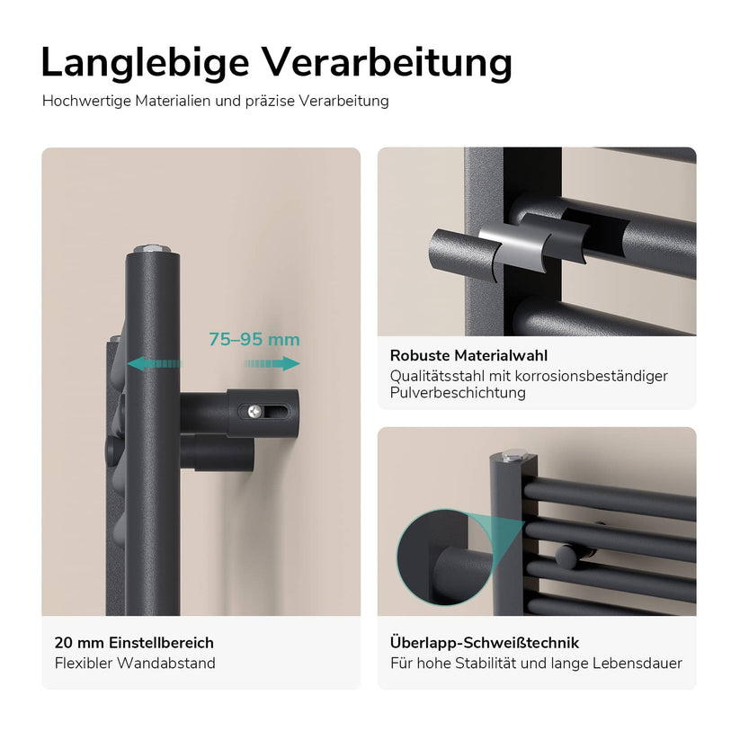 Handtuchheizkörper Orbrad TR - Anthrazit / 75 x 40 cm - Bild 8