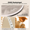 Runder LED‑Badspiegel mit Touch‑Sensor & Anti‑Fog – Schwarz/Gold, dimmbar