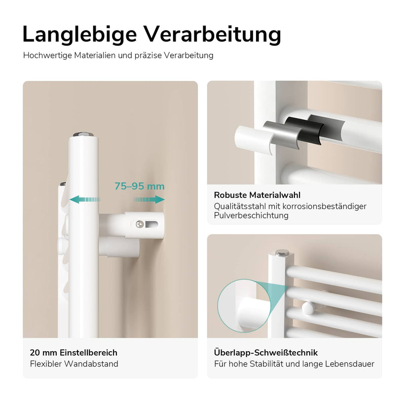 Handtuchheizkörper Orbrad TR - Weiß / 75 x 40 cm - Bild 29