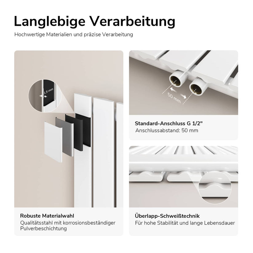 Heizkörper Flatrad FR Vertikal Einlagig - Weiß / 160 x 30 cm / Einlagig - Bild 7