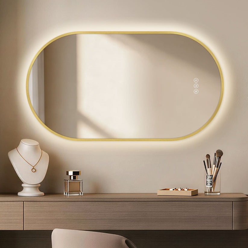 Badezimmerspiegel Glowrim LM37 - 50 × 90 × 2.5 cm / Gold - Bild 31