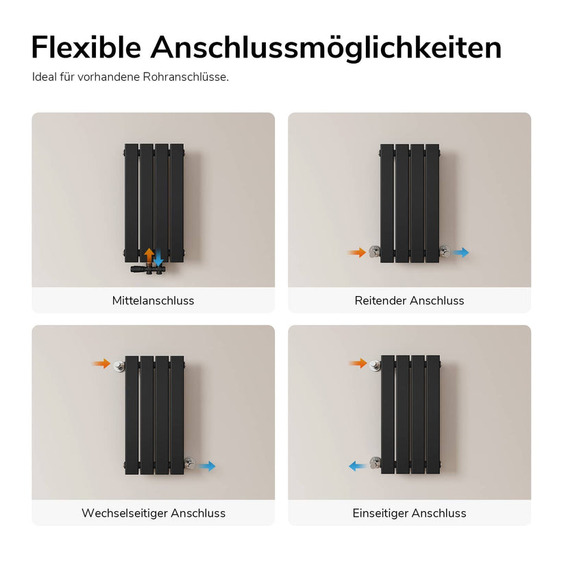 Heizkörper Flatrad FR Vertikal - Schwarz matt / 60 x 30 cm / Einlagig - Bild 76