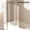 Dreiteilige faltbare Duschwand für Badewannen mit Nano-Beschichtung, 120–130 × 140 cm
