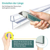 EMKE Schwallschutzleiste S04 Badezimmer, geeignet für 4–6 mm Glas (abreißbare Kante), Schwanzlänge 20 mm, Tropfreflektordichtung, verwendet für 4–6 mm Glas, Material PVC, Farbe klar.
