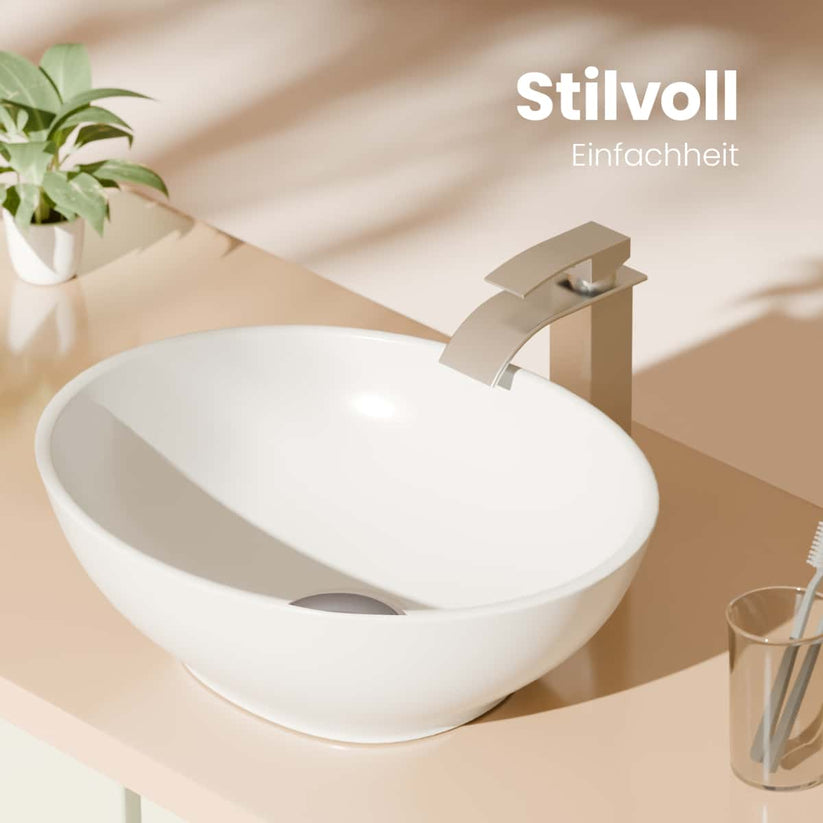 Aufsatzwaschtisch Bovelari CB05 - Weiß / 40 x 33 x 14.5 cm - Bild 12