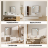 LED‑Badezimmerspiegel mit Anti‑Beschlag & dimmbarer Beleuchtung, schwarzer Rahmen