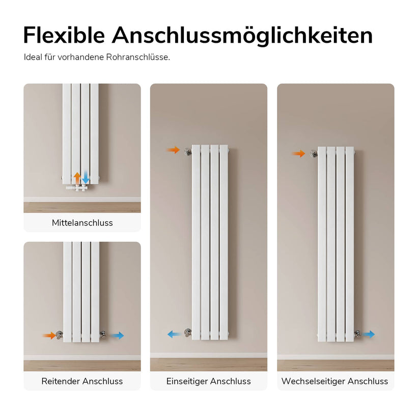 Heizkörper Flatrad FR Vertikal Einlagig - Weiß / 160 x 30 cm / Einlagig - Bild 8
