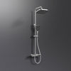 EMKE Duschsystem „F12“ – Thermostat-Duschset mit 260x260 mm Kopfbrause, Handbrause & Einhebelsteuerung, Aufputz, Chrom