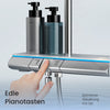 Duschsystem mit Thermostat, Regendusche & Glasablage – Chrom poliert
