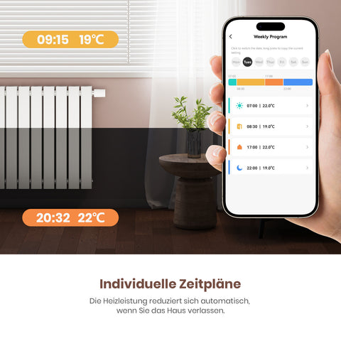 Smarter Heizkörperthermostat RTH2W, über App steuerbar (enthält das Tuya Zigbee 3.0-Gateway)