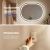 Ovaler LED-Badspiegel mit Touchschalter & Anti-Beschlag-Funktion