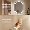 Ovaler LED-Badspiegel mit Touchschalter & Anti-Beschlag-Funktion