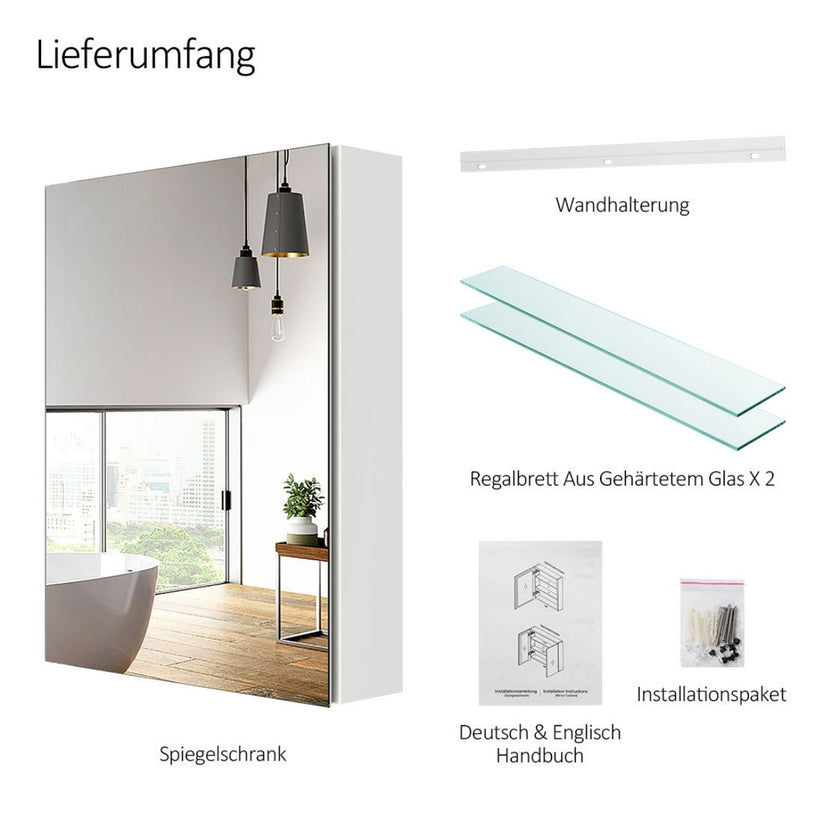 Badezimmer-Spiegelschrank MC6 - Weiß / 60 x 65 cm - Bild 15