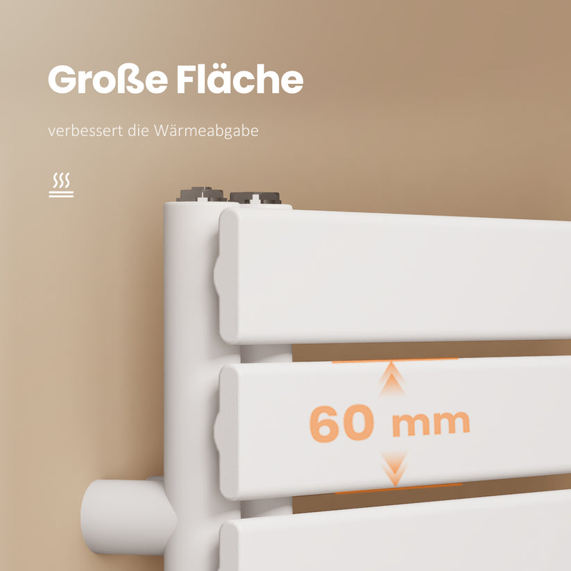 EMKE SFTR1 Heizkörper mit Handtuchhalter-Funktion - Weiß / 160 x 50 cm / Einlagig+Flachrohr - Bild 4