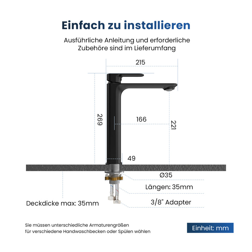 Wasserhahn Slimline XF23 Lang - Schwarz matt - Bild 12
