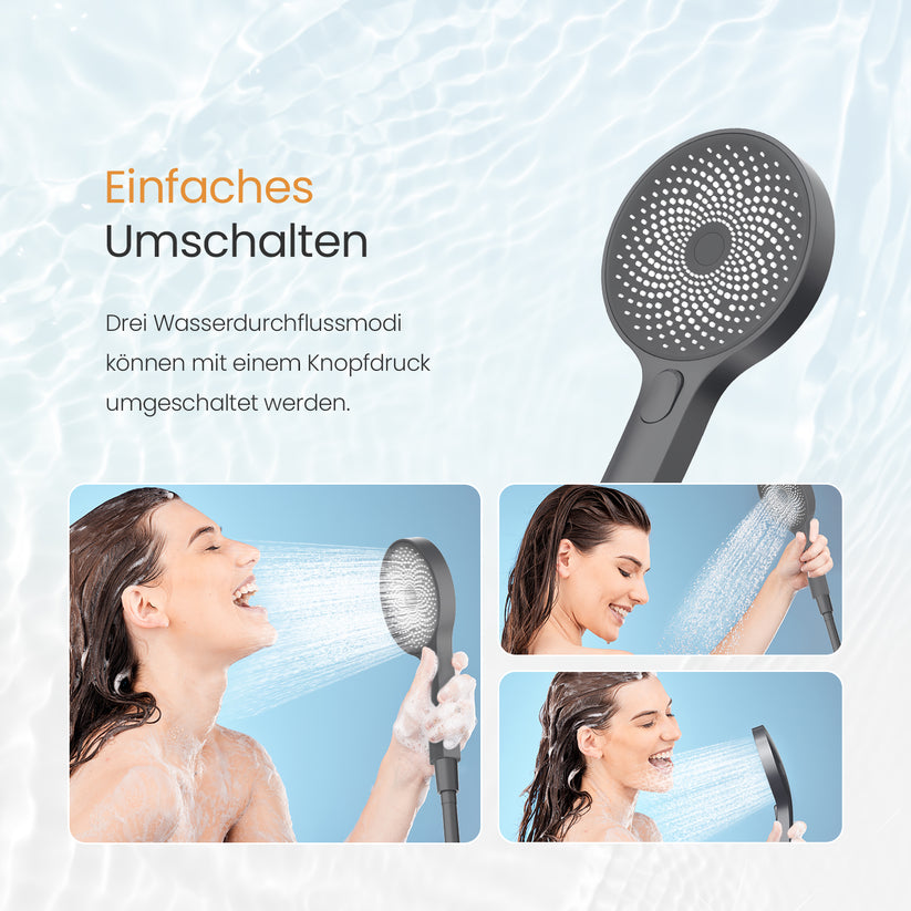 Thermostat‑Duschsystem mit Split‑Design & 3‑Strahl‑Handbrause – matt Anthrazit - Bild 6