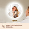 EMKE Badspiegel Rund "LeeMi γ Pro" 60*60cm mit 3000K/4000K/6500K LED Beleuchtung,Touch+Dimmbar+Antibeschlag