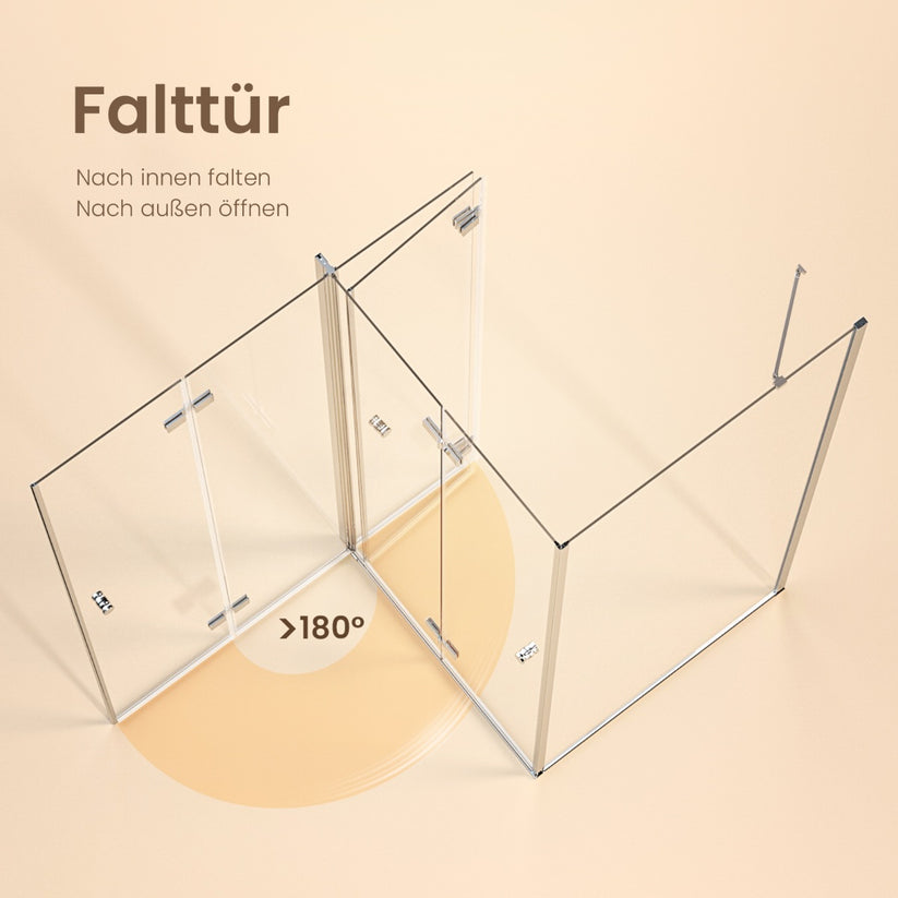 Eck-Duschkabine Pivenco FPD+FS 185cm - 80 x 185 cm / 70 x 185 cm - Bild 5