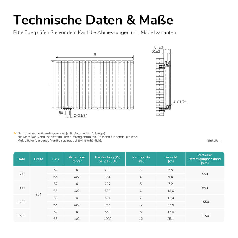 Heizkörper Flatrad FR Vertikal - Anthrazit / 90 x 30 cm / Doppellagig - Bild 18