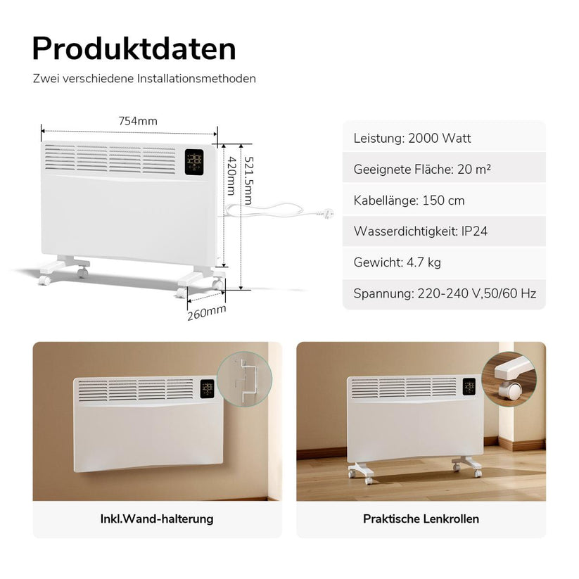 Elektroheizkörper Flatsim ERF - Weiß - Bild 6