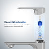 Waschtischarmatur mit Keramikkartusche und ultraflachem Rohrdesign
