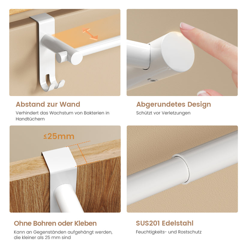 Ausziehbarer Handtuchhalter B04 - Weiß - Bild 6