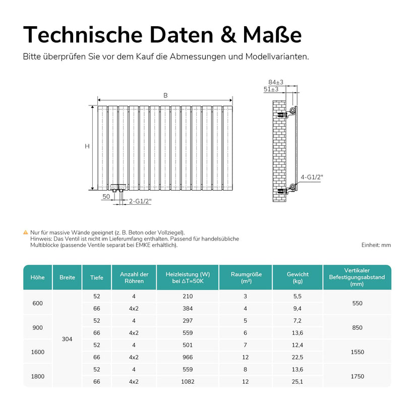 Heizkörper Flatrad FR Vertikal - Schwarz matt / 60 x 30 cm / Einlagig - Bild 78