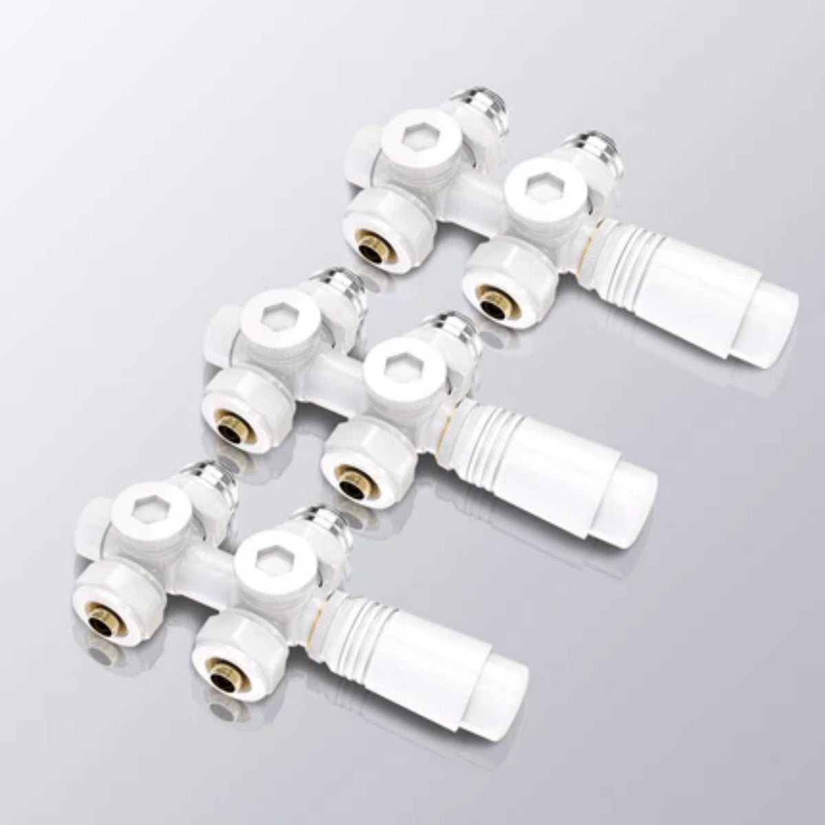 Heizkörperventil mit Thermostat, 7-stufig regelbar, aus Messing