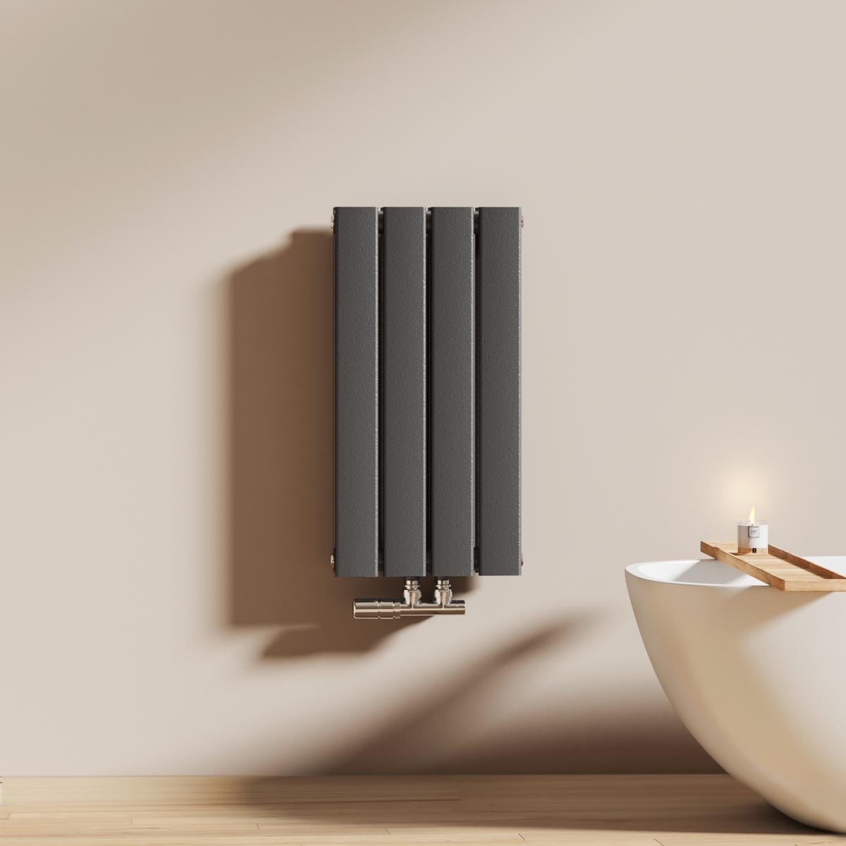 EMKE Heizkörper für Badezimmer und Wohnzimmer, einlagig/doppellagig, Breite (30 cm), Anthrazit/Weiß/Schwarz matt