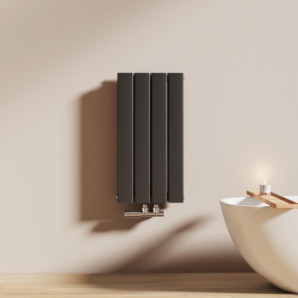 EMKE Heizkörper für Badezimmer und Wohnzimmer, einlagig/doppellagig, Breite (30 cm), Anthrazit/Weiß/Schwarz matt