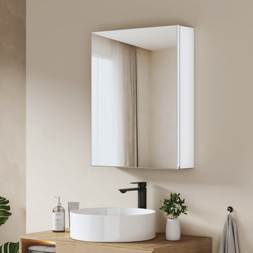 MC8 Badezimmer-Spiegelschrank mit Einzeltür, Soft-Close & integriertem Stauraum