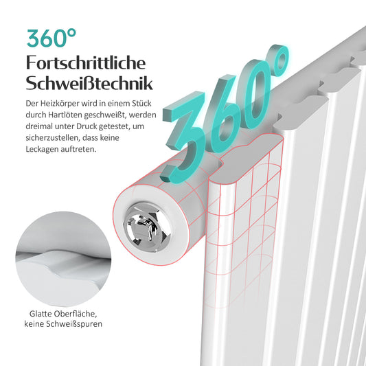EMKE Heizkörper für Badezimmer und Wohnzimmer, einlagig/doppellagig, Breite (30 cm), Anthrazit/Weiß/Schwarz matt