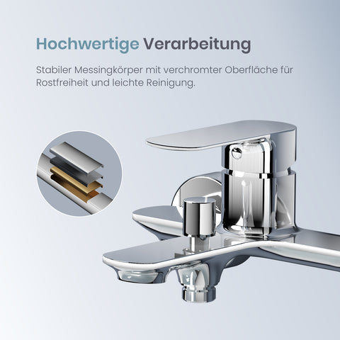 EMKE minimalistischen Stil Duscharmatur, „XF27“, aus rostfreiem Stahl, garantiert Haltbarkeit und Schönheit. 21,2 x 18,3 x 10,7 cm, geeignet für Bäder und häusliche Waschbecken.