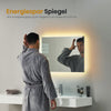 EMKE LED Spiegel 80 x 60 cm - Badspiegel mit Beleuchtung Wandschalter - 3000K warmweiß