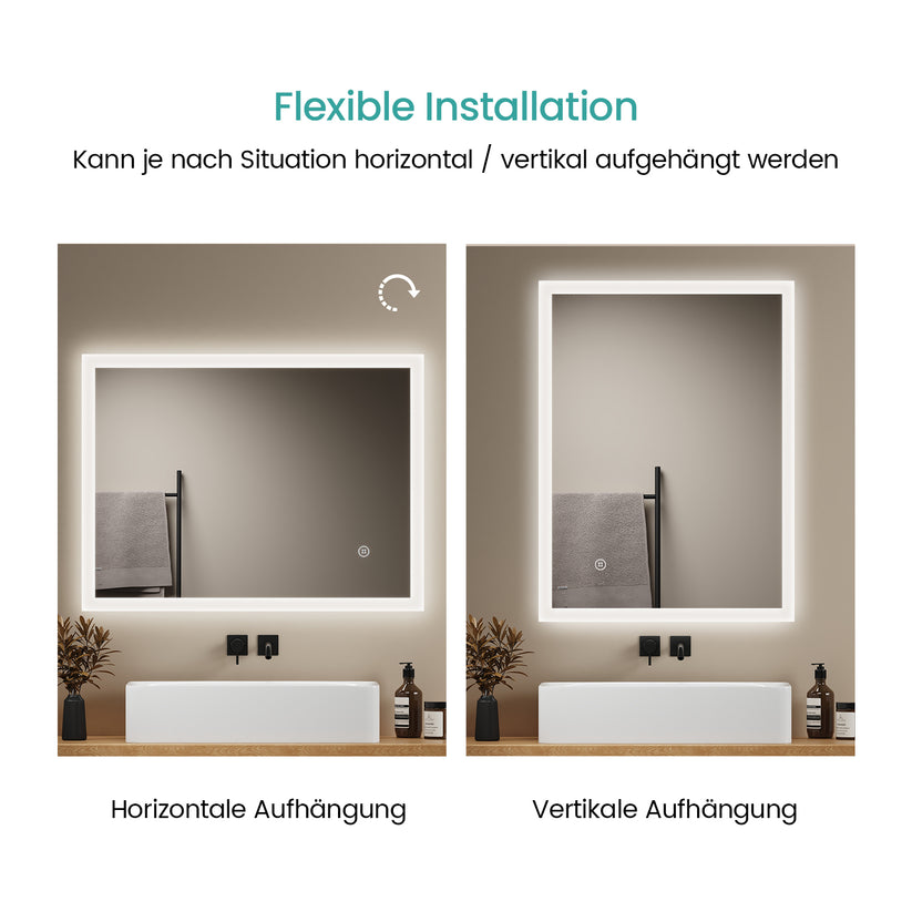 Badezimmerspiegel Dimlite LM03 - 60 x 80 cm / Touch + 3 Farben + Anti-Beschlag - Bild 7