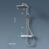 Duschsystem mit Thermostat, Kopf- & Handbrause sowie Glasablage